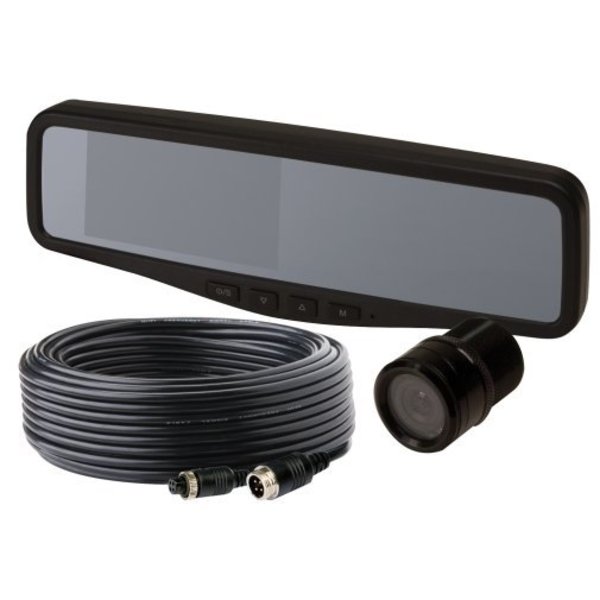 Ecco Safety Group CAMERA KIT: GEMINEYE, 4.3IN LCD REAR VIEW MIRROR, COLOR, AUDIO, EXPANDABLE UP TO 2 CAMERAS, 12-24VDC EC4200-K